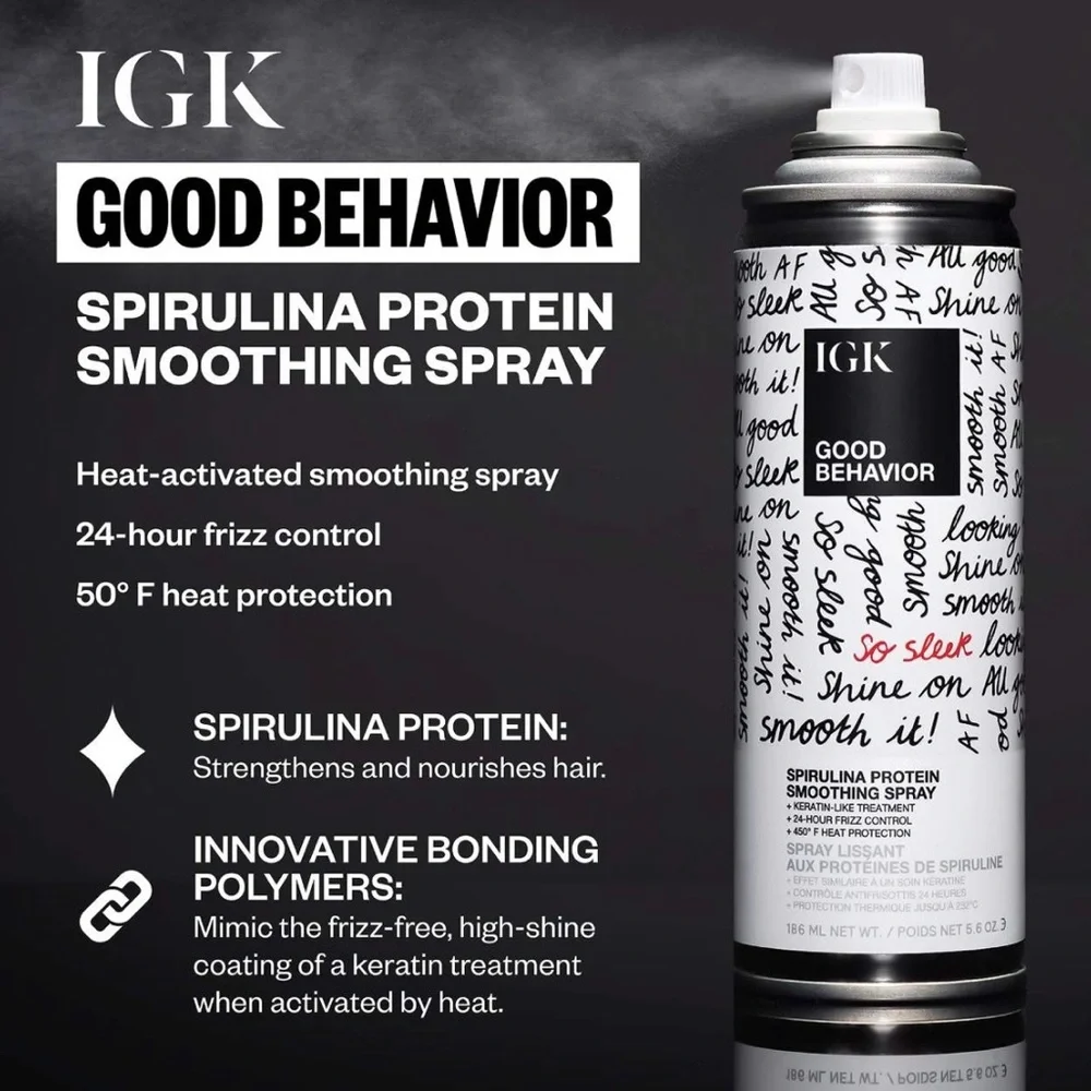 🌟NEW🌟IGK-Good Behavior Spirulina Protein Smoothing Spray~ includes💗Spa Hairband💗